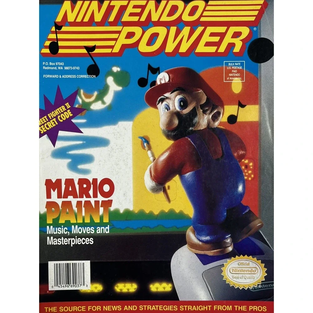 Nintendo Power Magazine 1992 Volume 39 Mario Paint Felix the Cat Poster Insert